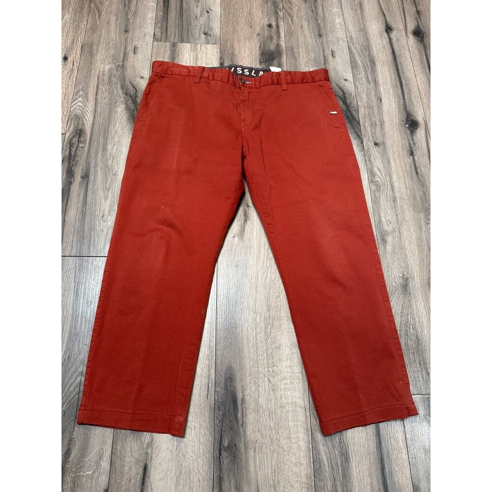Vissla Mens Rust Red Chino Pants Size 38 Cotton Casual Wear